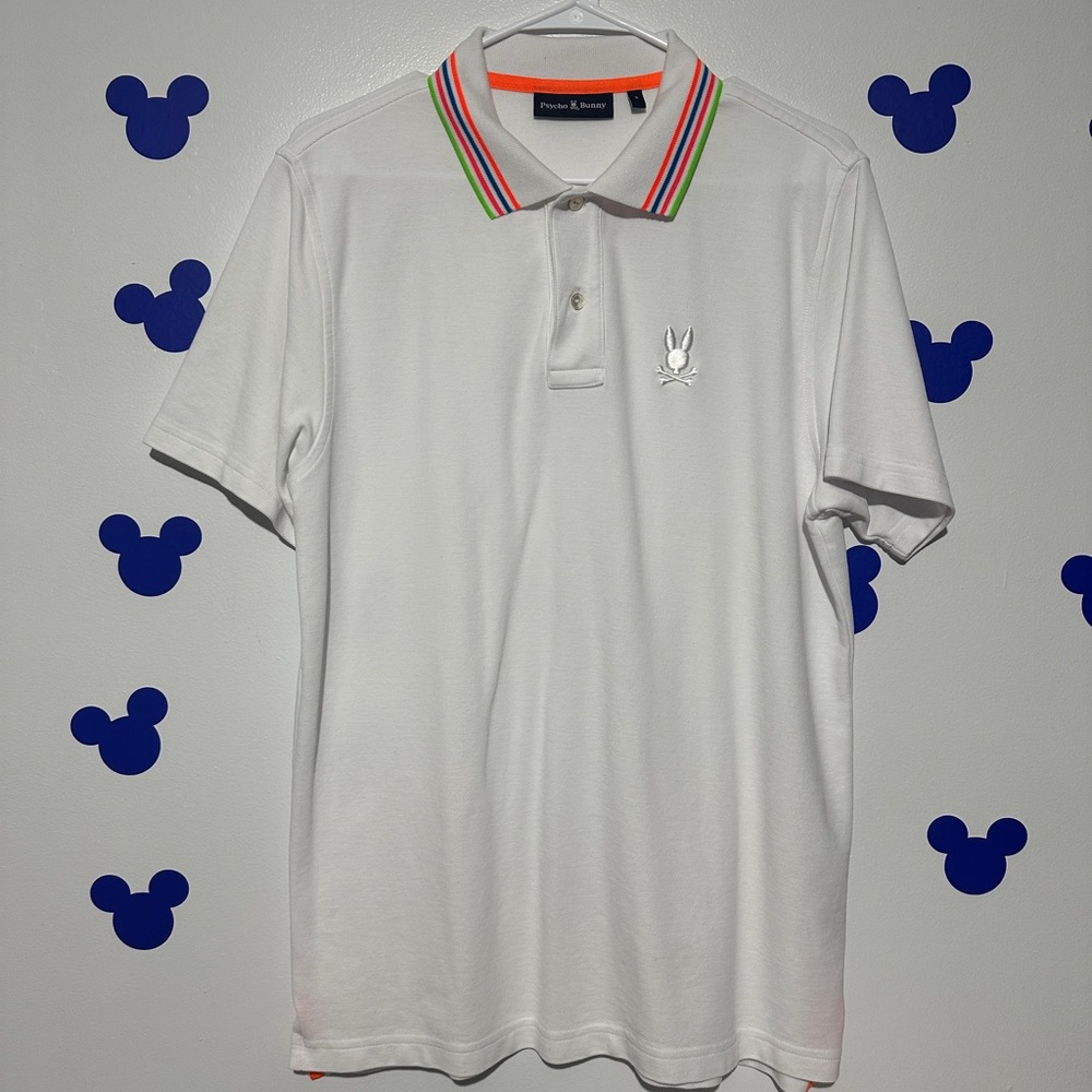 Psycho Bunny White  Polo Shirt Classic Style